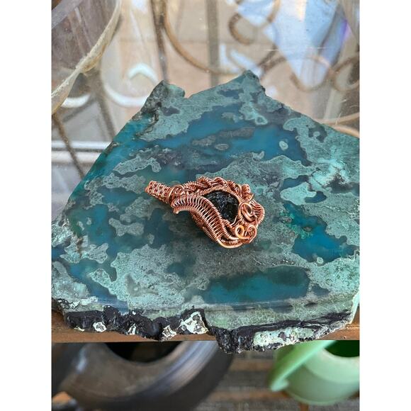 Genuine Moldavite Copper Pendant - Picture 9 of 10